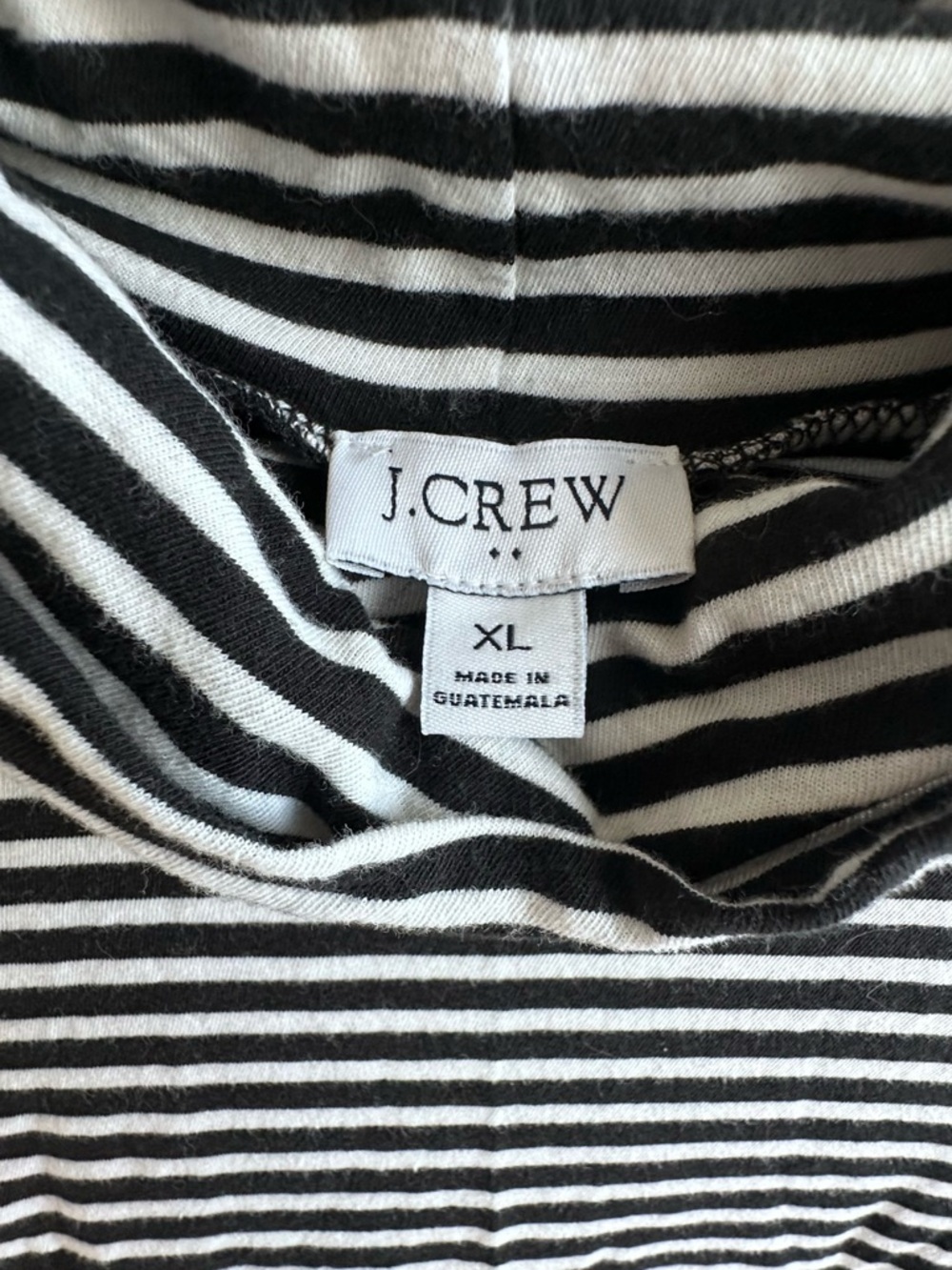 J. Crew Women’s Black & White Striped Tissue Turtleneck Long-Sleeve Shirt Sz XL - Picture 2 of 5